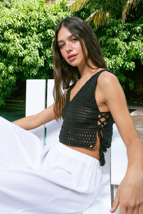 Hand-Knitted Black Crop - Image 4