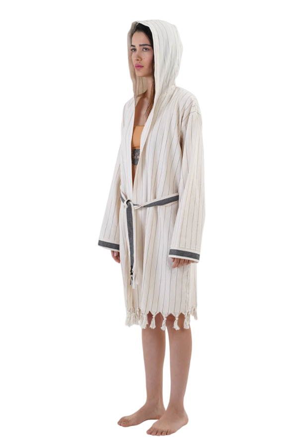 Marmaris Hooded Cotton Bath Robe, Nightwear, Dressing Gown - Image 3