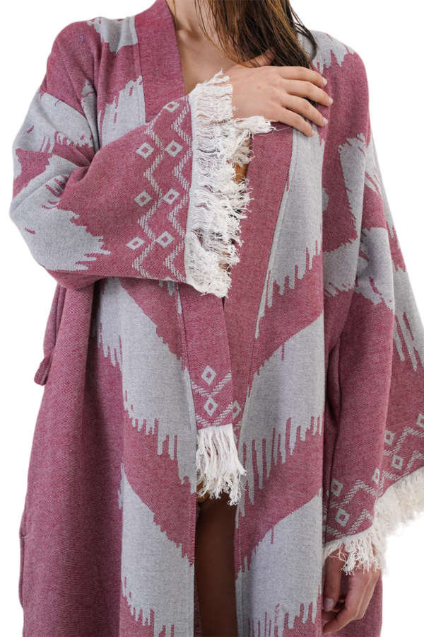 Kehribar Cotton Bath Robe, Nightwear, Dressing Gown - Image 4