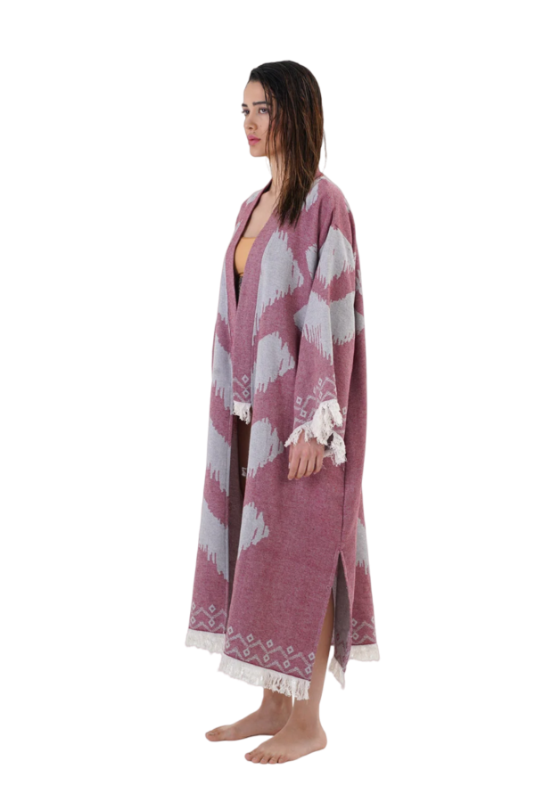 Kehribar Cotton Bath Robe, Nightwear, Dressing Gown - Image 3
