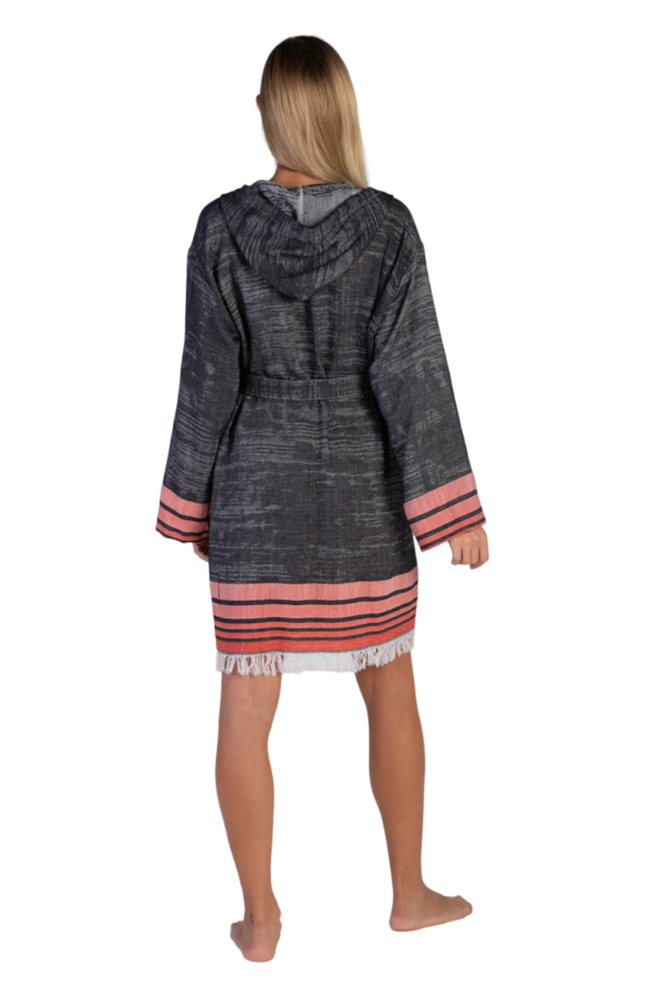 Oltu Hooded Cotton Bath Robe, Nightwear, Dressing Gown - Image 2