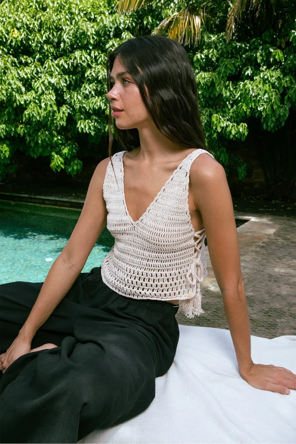 Hand-Knitted Cream Crop - Image 4