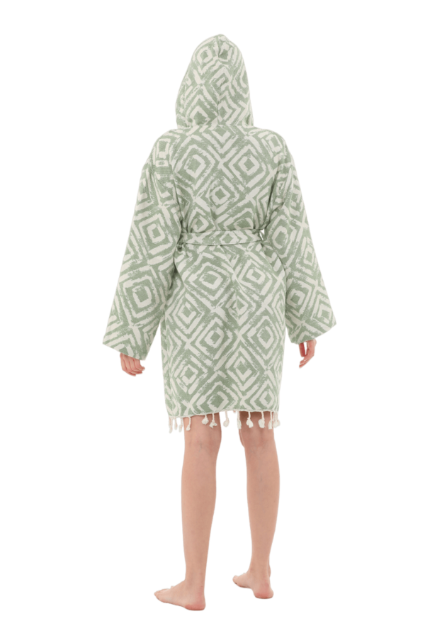 Yesim Hooded Cotton Bath Robe, Nightwear, Dressing Gown - Image 5