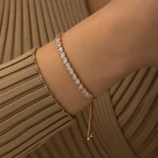925 Sterling Silver Adjustable Waterway Elevator Charms Elegant Women Bracelet