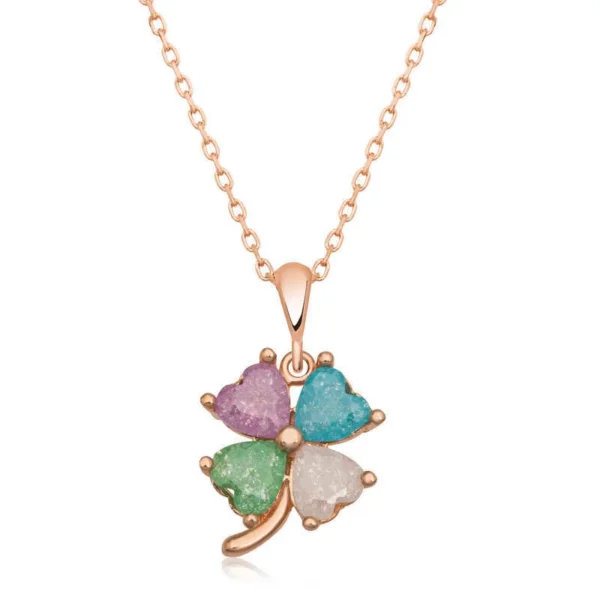 925k Elegant Rose Gold Clover Women’s Necklace – Limited Edition