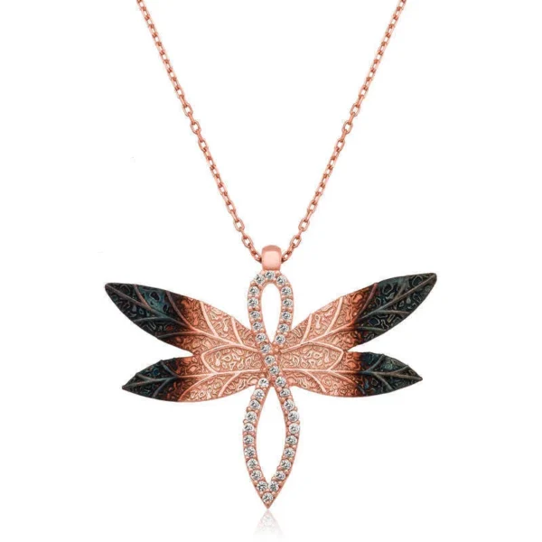 Eternal Elegance Rose Gold Infinity Dragonfly Women’s Necklace – Limited Edition