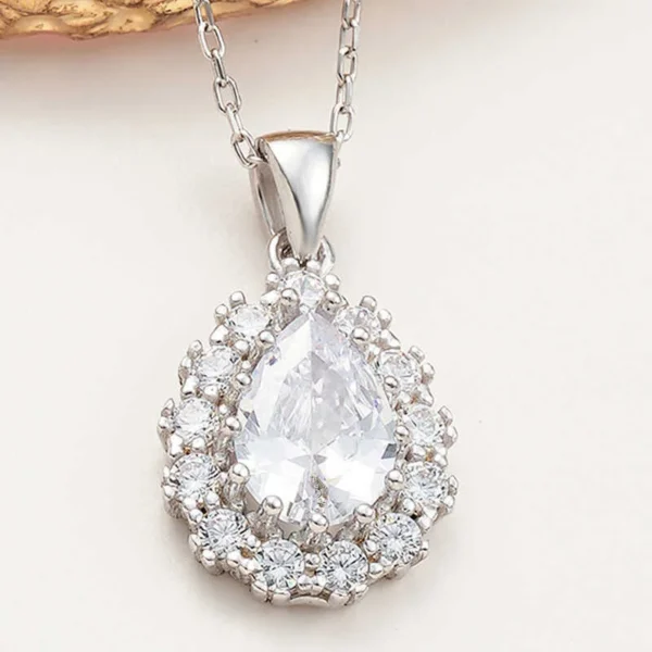 925k Dazzling Teardrop Pendant – Elegant Women’s Necklace – Limited Edition