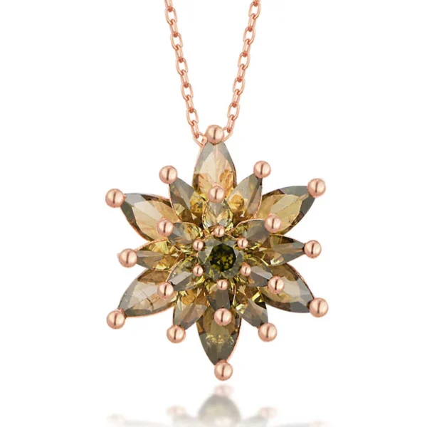 925k Sterling Silver 4 Layer Lotus Flower Chic Women’s Necklace