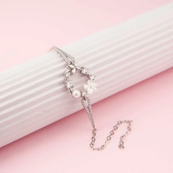 925k Pearl And Butterfly Magnolia Flower Women’s Bracelet – Unique Design