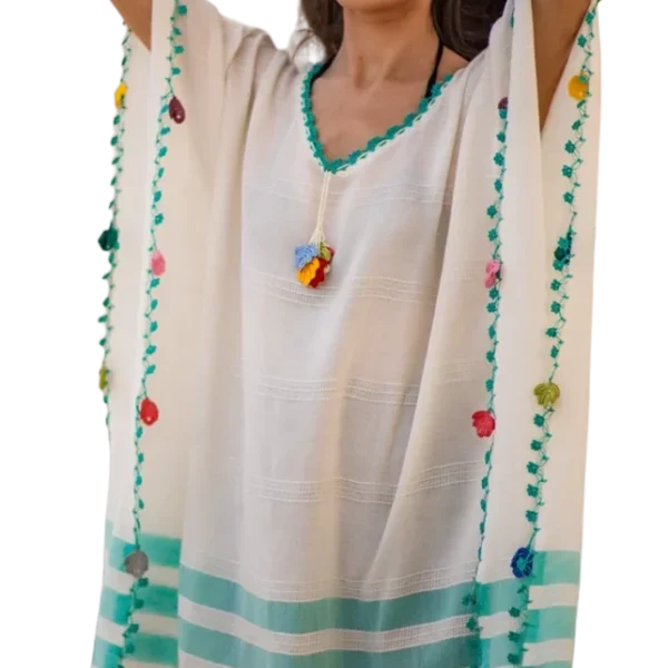 Women Summer Swimwear Beachwear Bikini Beach Cover Up Handmade Shirt Tunic Dress
